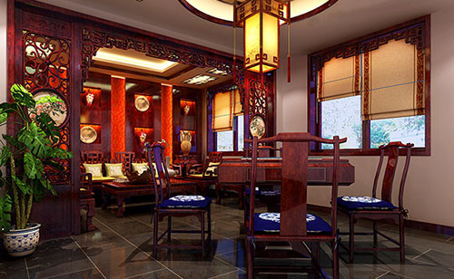 沭阳古典中式风格茶楼包间设计装修效果图